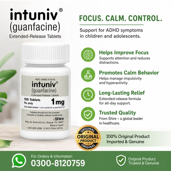 Intuniv Guanfacine 1mg Tablets In Pakistan