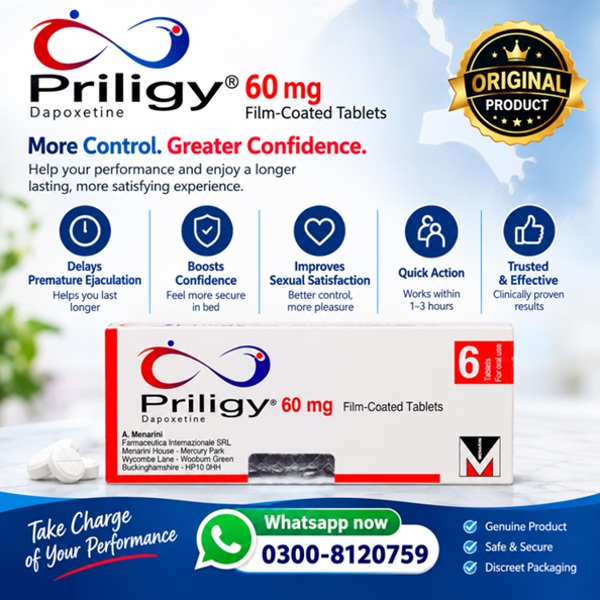 Priligy Dapoxetine 60mg Tablets Price in Pakistan